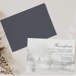 Carte D'accompagnement Réception de mariage de la forêt de montagne d'hiv
