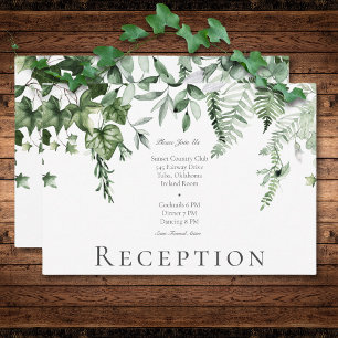 Carte D'accompagnement Réception de mariage de lierre rustique & Sage Gre