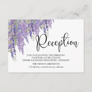 Carte D'accompagnement Réception de mariage de Wisteria tree Pastel
