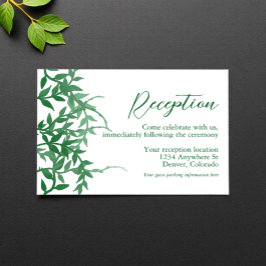 Carte D'accompagnement Réception de mariage des Feuilles botaniques rusti