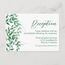 Carte D'accompagnement Réception de mariage des Feuilles botaniques rusti