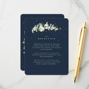 Carte D'accompagnement Réception de mariage des tiges de la baie des neig