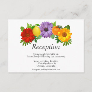 Carte D'accompagnement Réception de mariage du jardin floral de agrumes