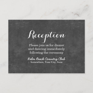 Carte D'accompagnement Réception de mariage élégante de tableau