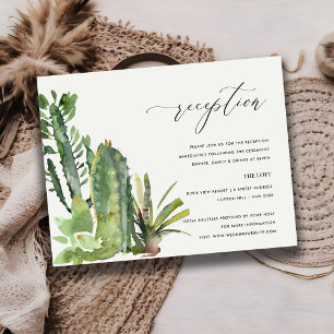 CARTE D'ACCOMPAGNEMENT RÉCEPTION DE MARIAGE EN COULEUR D'EAU DESERT CACTI