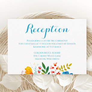 Carte D'accompagnement Réception de mariage fleurie colorée Fleur sauvage