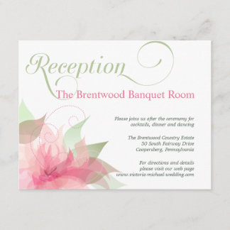 Carte D'accompagnement Réception de mariage florale rose et blanche Starg