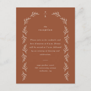 Carte D'accompagnement Réception de mariage minimaliste Boho Arch Terraco