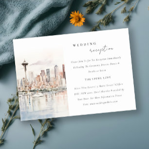 Carte D'accompagnement Réception de mariage paysage Seattle Washington