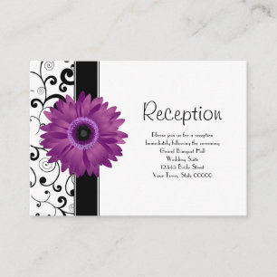 Carte D'accompagnement Réception de mariage Purple Gerbera Daisy avec Scr