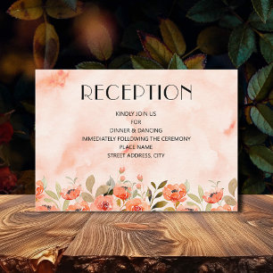 Carte D'accompagnement Réception Florale Aquarelle Chic