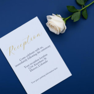 Carte D'accompagnement Réception Opulente De Mariage Bleu