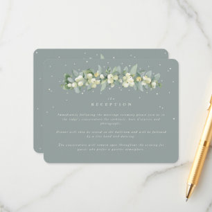 Carte D'accompagnement Réception Seafoam Snowberry+Eucalyptus Garland