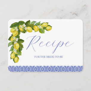 Carte D'accompagnement Recette de carrelage bleu et citron italien Limone