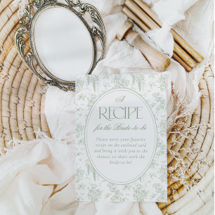 Carte D'accompagnement Recette de douche nuptiale florale vintage toile v