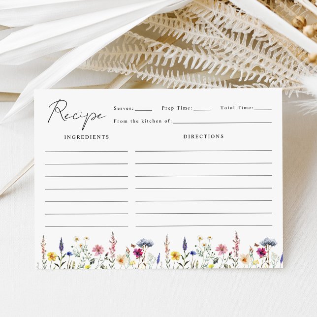 Carte D'accompagnement Recette de Fête des mariées de prairie Fleur sauva (Créateur téléchargé)