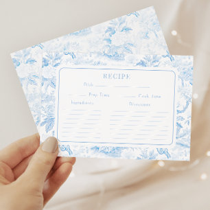 Carte D'accompagnement Recette de Fête des mariées en porcelaine bleue Ch