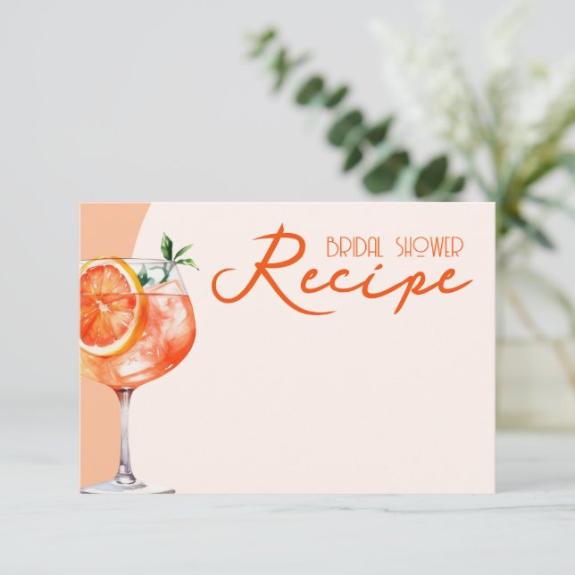 Carte D'accompagnement Recette de Fête des mariées Orange Aperol Spritz (Debout devant)