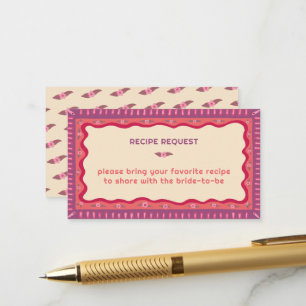 Carte D'accompagnement Recette de Fête des mariées personnalisée retro Bo