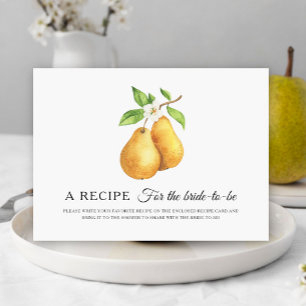 Carte D'accompagnement Recette de fête prénuptiale de poires pour la futu