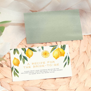 Carte D'accompagnement Recette de Main Squeeze Lemon pour la douche de ma