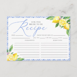 Carte D'accompagnement Recette de Positano bleu italien au citron pour la
