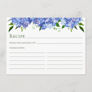 Carte D'accompagnement Recette d'hortensias bleus