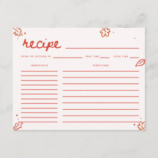 Carte D'accompagnement Recette écrite de la douche de mariée automnale de