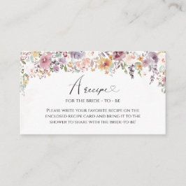 Carte D'accompagnement Recette élégante fleur sauvage pour que la mariée