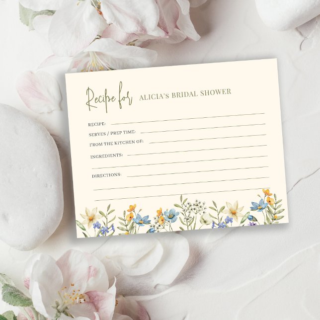 Carte D'accompagnement Recette fleur sauvage de douche nuptiale (Créateur téléchargé)