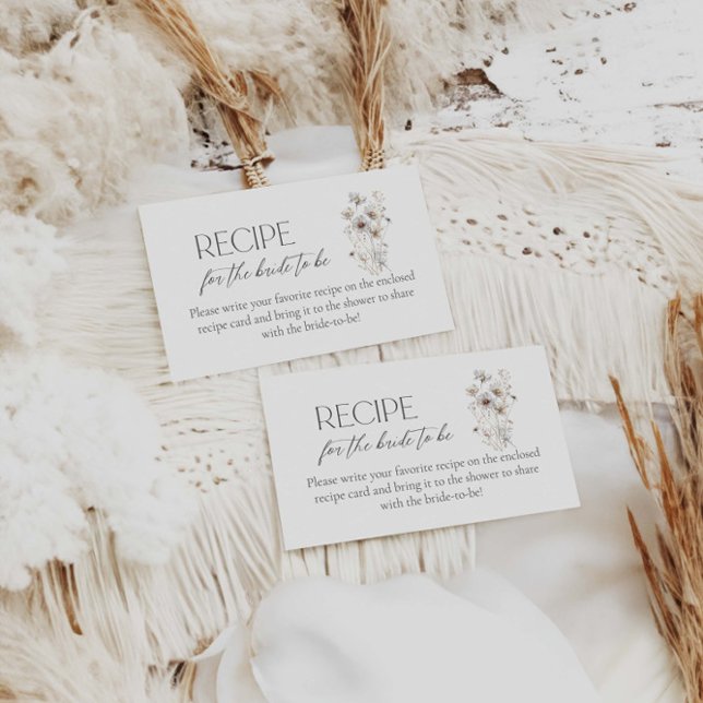 Carte D'accompagnement Recette fleur sauvage pour la mariée à être (Créateur téléchargé)