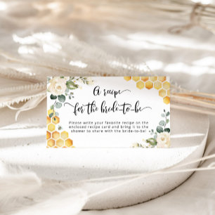 Carte D'accompagnement Recette florale d'abeille pour que la mariée soit
