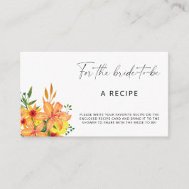 Carte D'accompagnement Recette florale pour que la mariée soit