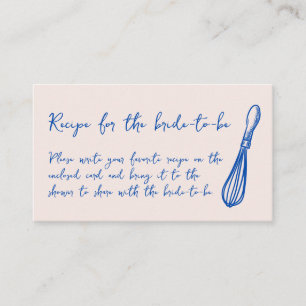 Carte D'accompagnement Recette pour la cuisine de la mariée Shower de mar