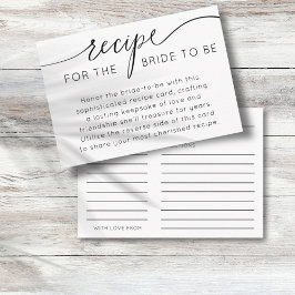 Carte D'accompagnement Recette simple en noir et blanc pour la future mar