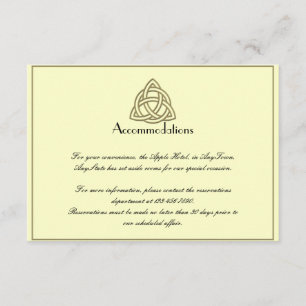 Carte D'accompagnement Récolte Mariage de noeud celtique or Insérer
