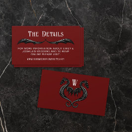 Carte D'accompagnement Red Black Dragon Wings Détails du Mariage de l'Ima