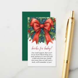 Carte D'accompagnement Red Bow Christmas Baby Shower Books For Baby 