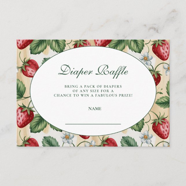 Carte D'accompagnement Red Gingham Berry Diapper Raffle (Devant)