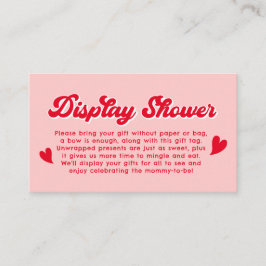 Carte D'accompagnement Red Pink Valentines Baby Shower Display Shower
