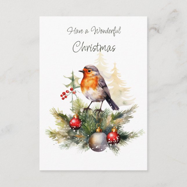 Carte D'accompagnement Red Robin Pine Christmas Enclosure Card (Devant)