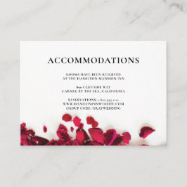 Carte D'accompagnement Red Roses Mariage Hôtel Hébergement