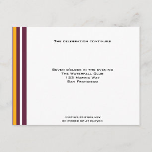 Carte D'accompagnement Redskins Football Sports Bar MitzvahRéception