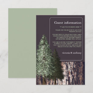 Carte D'accompagnement Redwoods & Bark, Rustic Mariage Détails