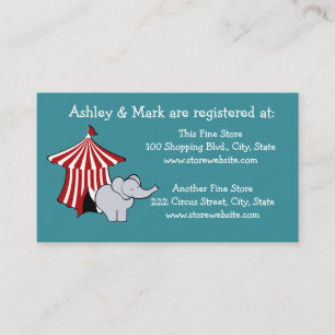 Carte D'accompagnement Registre Baby shower Circus