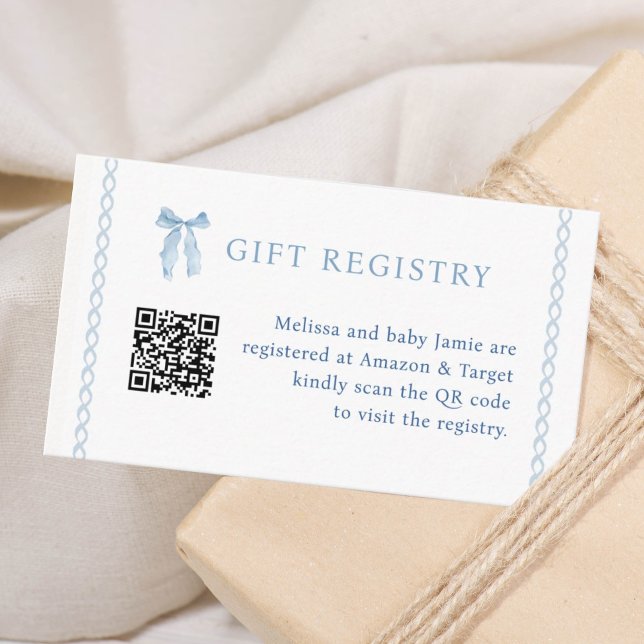 Carte D'accompagnement Registre cadeau Baby shower Boy Boy Blue (Créateur téléchargé)