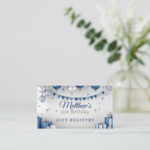Registre cadeau d'anniversaire d'argent bleu