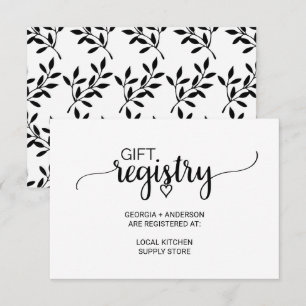 Carte D'accompagnement Registre cadeau de calligraphie noire simple