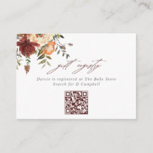 Registre cadeau de code QR Floral Bourgogne & Oran