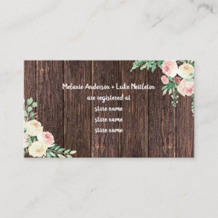 Carte D'accompagnement Registre cadeau de douche flush Floral
